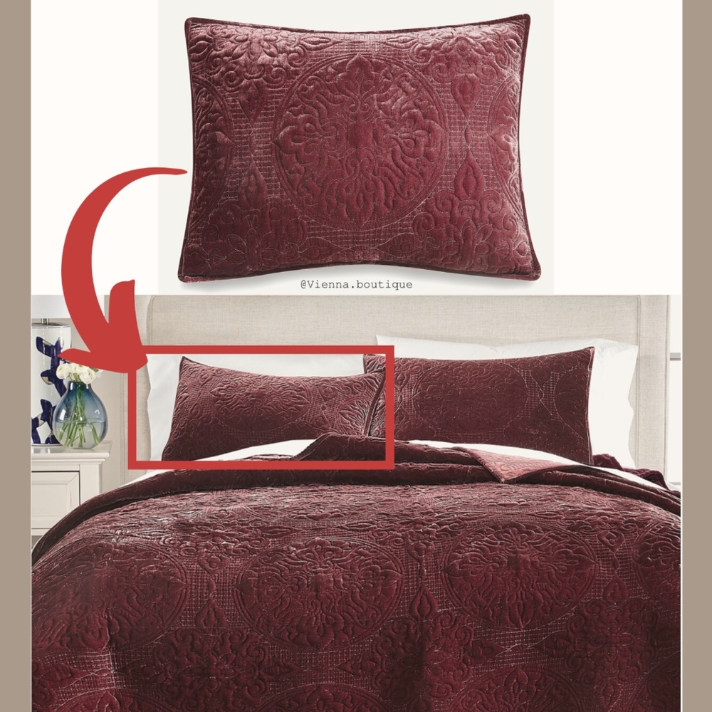 NEW Martha Stewart Medallion Velvet Quit King Sham - Picture 11 of 11